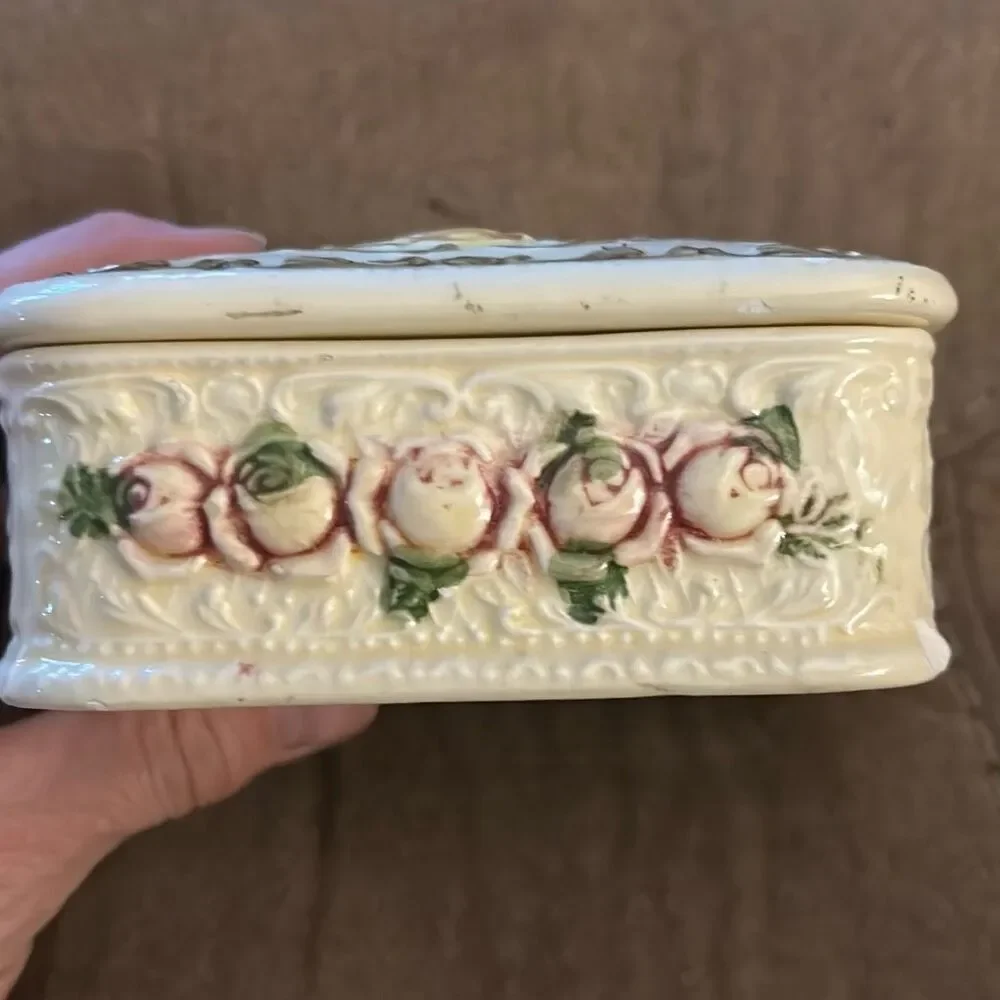 Vintage Weiss Hand Painted Trinket‎ Box – Made in Brazil – Mid Century 5